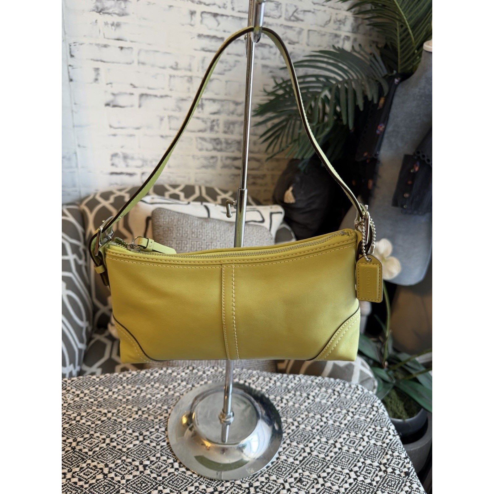 Coach Lime Green Leather Demi Bag. Y2k.
